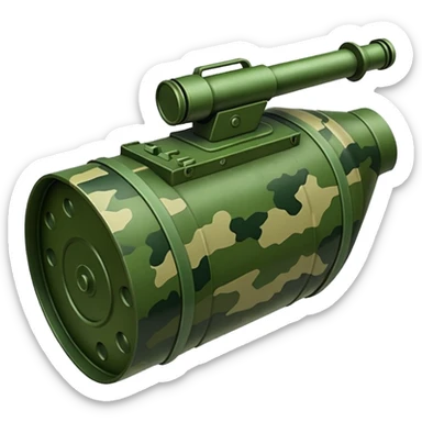generate a realistic green elongated anti-tank mine that can be carried by a drone sticker