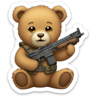 teddy bear armed open cute sticker