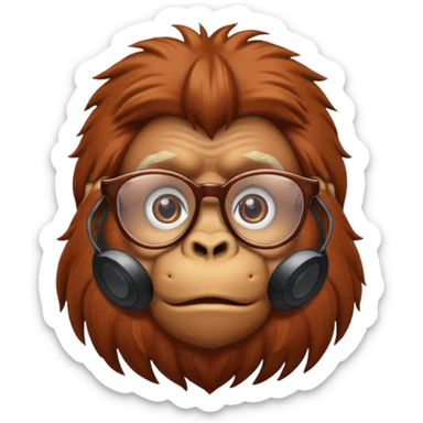 orangutan with glasses sticker