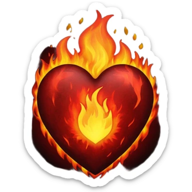 Black Heart and mixed with fire sticker