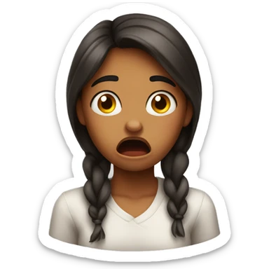 Panicked girl sticker