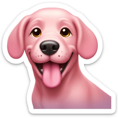 Pink dog, very cute with tongue out sticker
