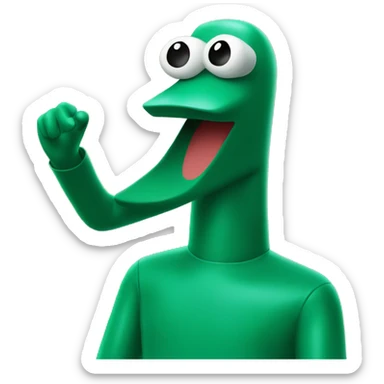 Gumby taking a selfie sticker