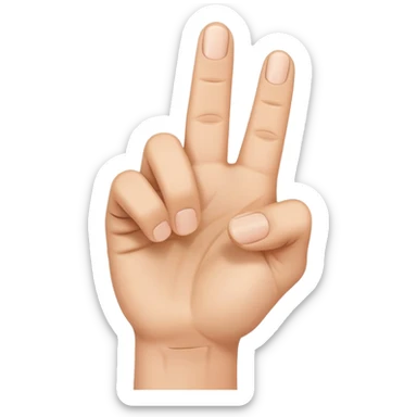 sideways view of a hand with a finger pointing up, his other fingers are making the shape of a c sticker