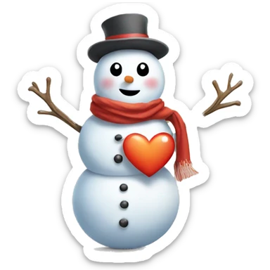 Snowman in love with the sun sticker