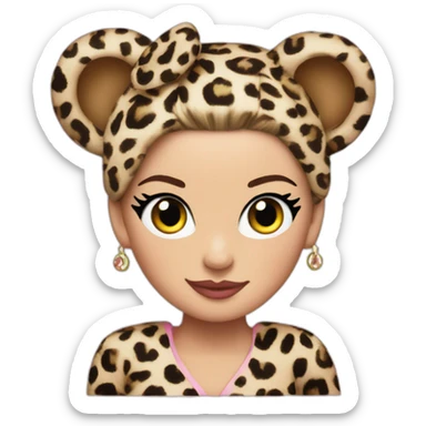 P!nk in leopard costumes with leopard headband sticker