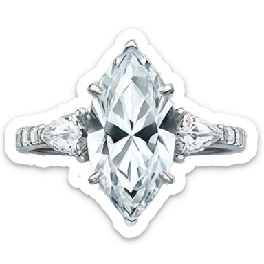 Engagement ring marquise sticker