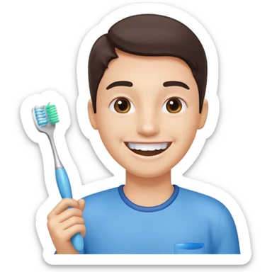 toothbrush next to a bright smile sticker