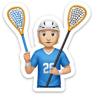 Blonde white with blue eyes and slight facial hair lacrosse guy  sticker