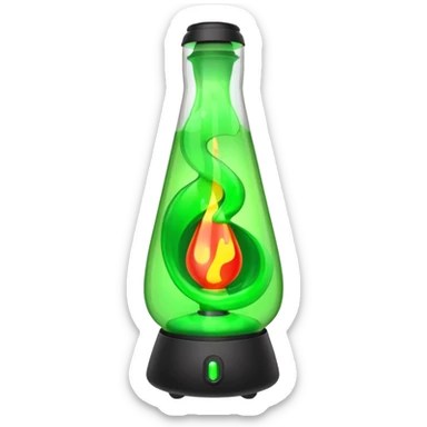 Lava lamp with green lava sticker