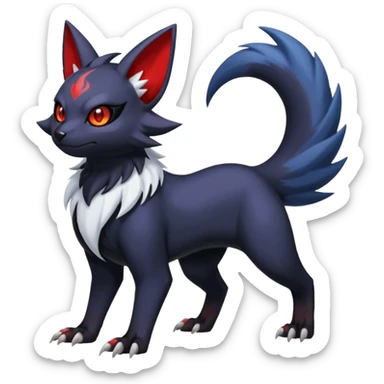 Noibat-Absol-Nargacuga-Zorua-Torracat-fusion-Fakemon-Pokémon-creature  sticker