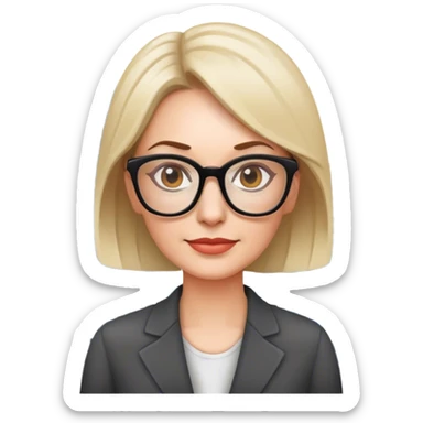 give me a nerdy woman who builds websites in her 40s wearing glasses sticker