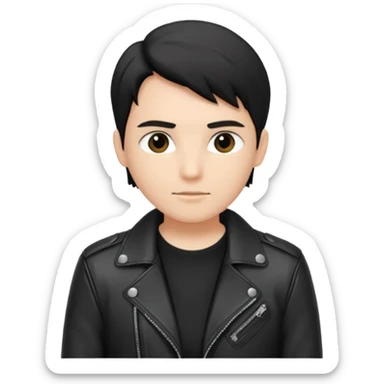 Black leather jacket with black shirt  sticker