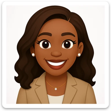 turn the second man in emoji style of the 1st image, match the facial features and match dressing style of the 2nd image, she is wearing suit sticker