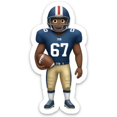 American football player number 67 sticker