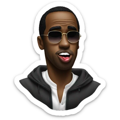 P Diddy licking his lips sticker