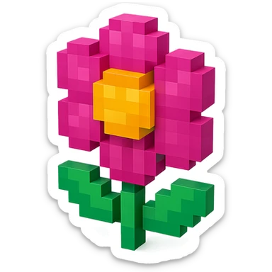 please Make it beautiful voxel style sticker