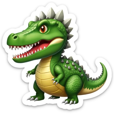 A hybrid creature that's part bomb, part dinosaur, and part crocodile sticker