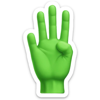 three fingers green hand sticker
