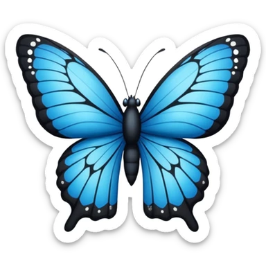 mariposa azul con negro sticker