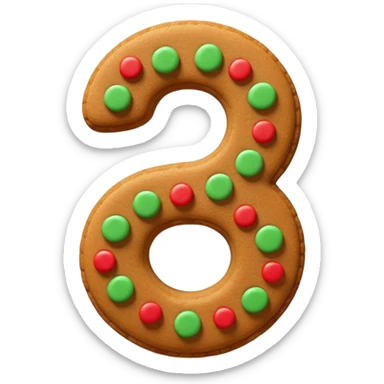 3D emoji of numbers "67" made of gingerbread cookie. Decorated with detailed white sugar icing patterns, tiny red and green candy sprinkles. Warm and cozy aesthetic, soft shadows, 3D clay style, high quality, isolated on a white background. sticker