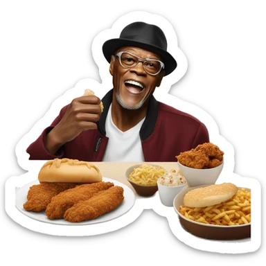 samuel L jackson enjoying kfc sticker