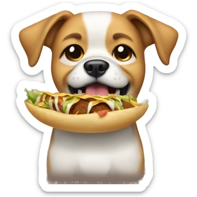 dog crying with tacos in hand sticker