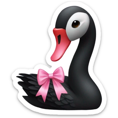 Black swan with a pink bow  sticker
