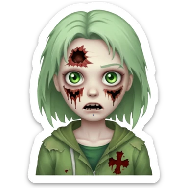 Zombie girl sticker