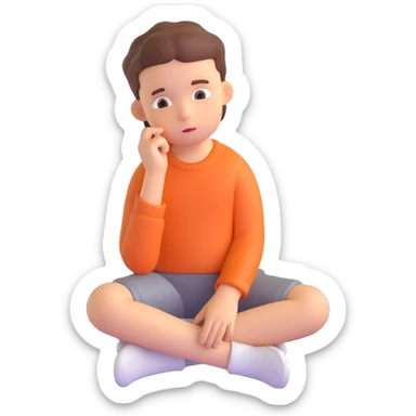 happy single thinking children sticker