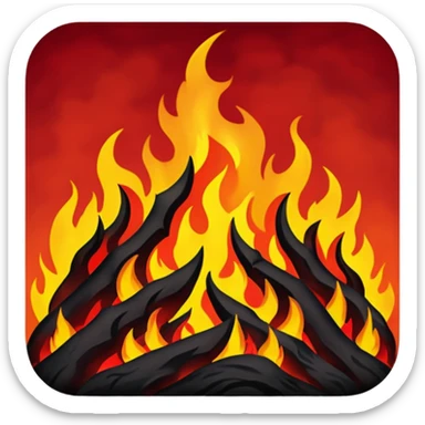 hell view with Red and black with fire, devily sticker