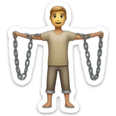 a person who has chain around ankles sticker