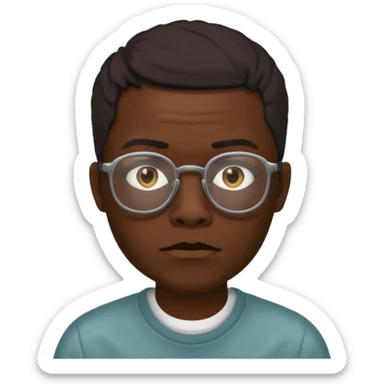 zumbi masculino, óculos fino, cabelo baixo sticker