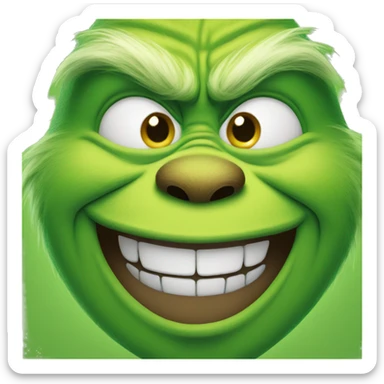 Grinch smiling sticker