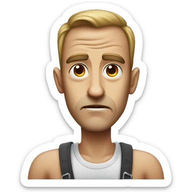 guy with massive ears and small eyes and really bad face proportions sticker