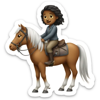 A small girl on a horse sticker