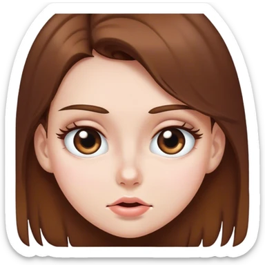 girl with brown hair and white skin rolling her eyes sticker