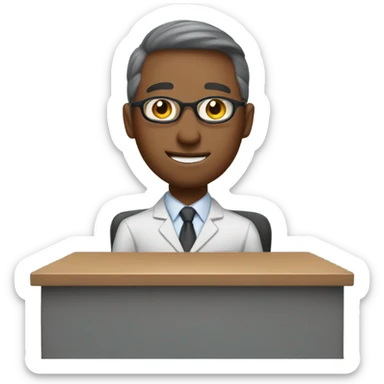 Teacher at desk sticker