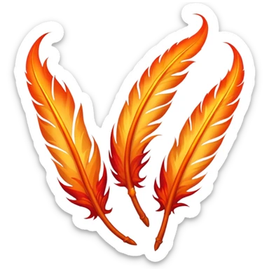 3 Phoenix feathers that are the same size on fire sticker