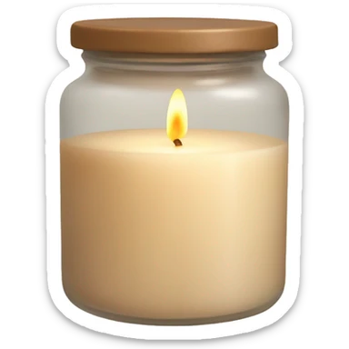Aesthetic beige candle in the jar  sticker