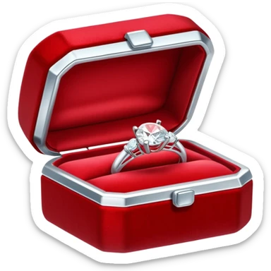 diamond jewelry ring in a red jewelry box sticker
