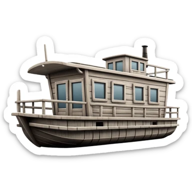Simple monotone houseboat sticker