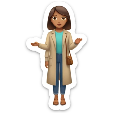 woman standing in front of a long road, looking forward with confidence—behind her, multiple closed doors symbolizing rejection, but one door ahead is glowing, representing the path forward. In her hand, she holds a small bright light, symbolizing her knowing—her guide. sticker