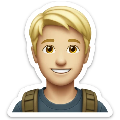 smiling blonde boy outdoors portrait sticker
