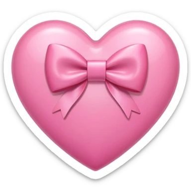 pink heart with bow in it  sticker