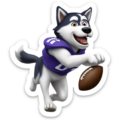 Harry the husky throwing a touchdown  sticker