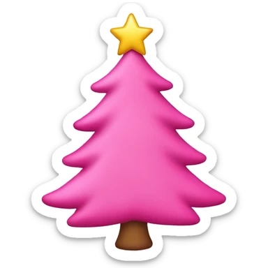 Pink Christmas tree emoji  sticker