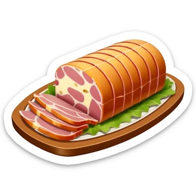 cold cuts (ham & cheese on a rectangular pot platter) sticker