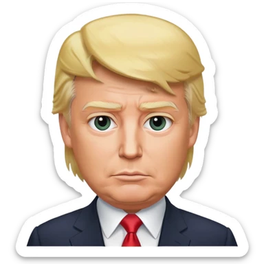 Donald Trump with blonde hair and suit sticker