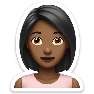 black hair women sticker